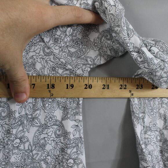 Eileen West Medium Maxi Paisley Floral Long Sleeve White Nightgown Cottagecore - Picture 9 of 11